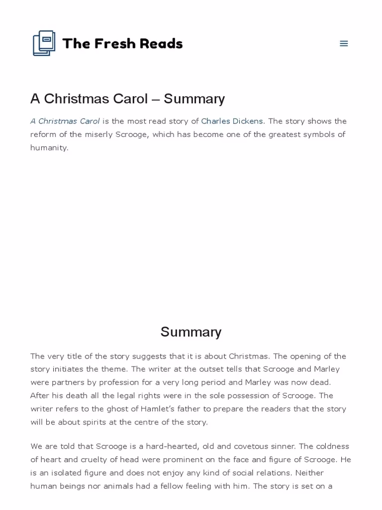 What is the climax of a Christmas Carol?