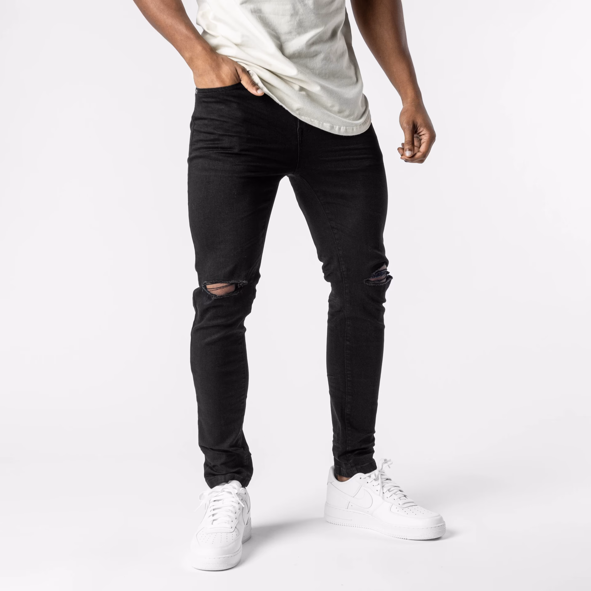 Are black ripped jeans good for men?