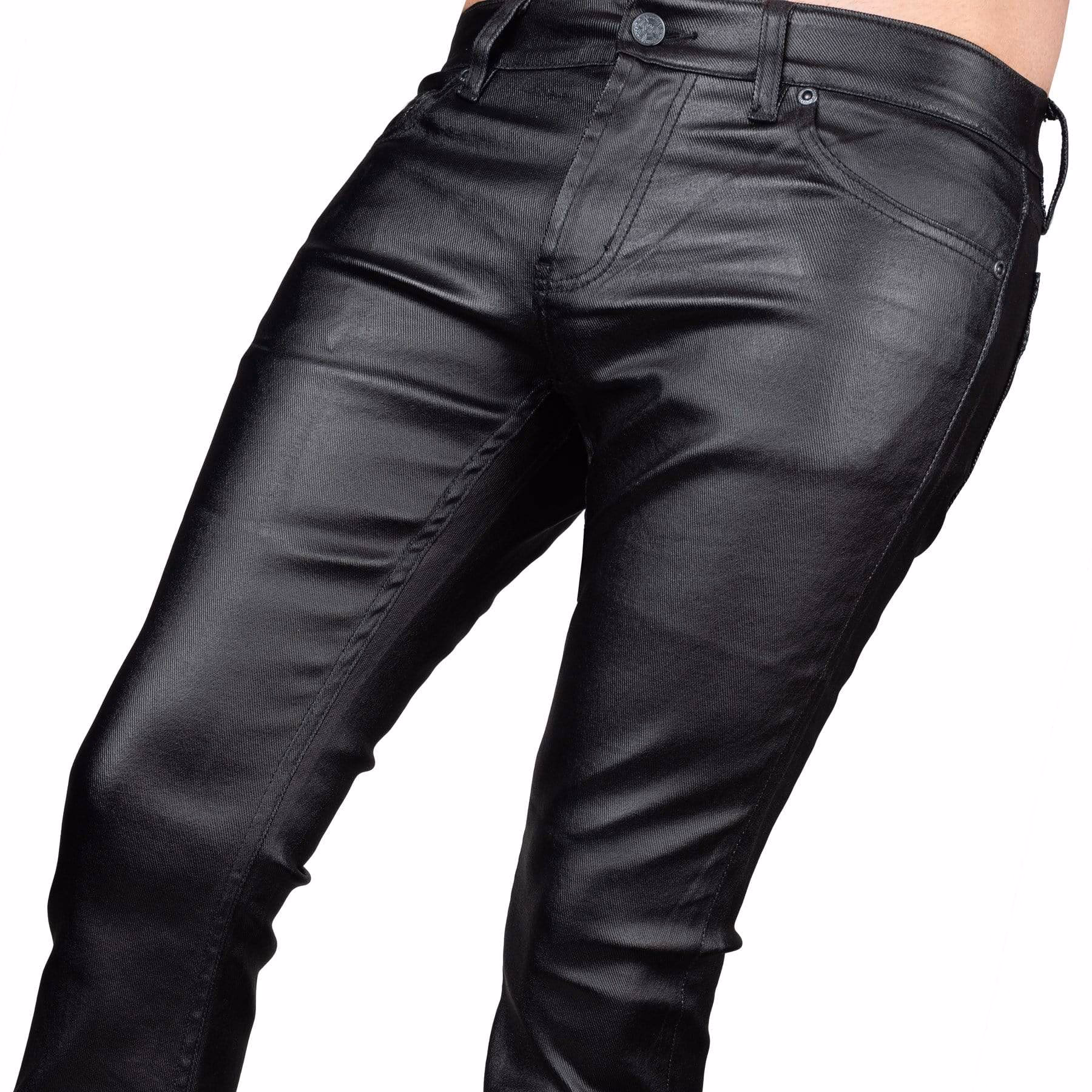 What are men's wax coated jeans?
