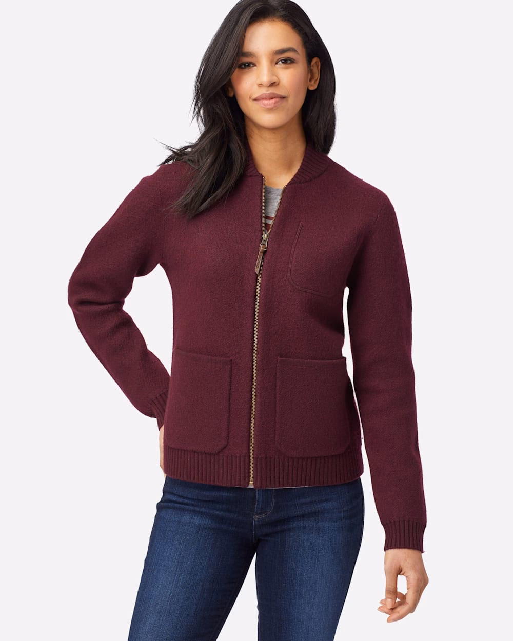 How tall is a boiled wool bomber?