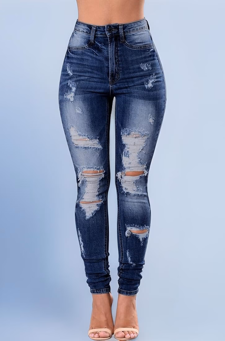 Where can I buy dark blue ripped jeans?