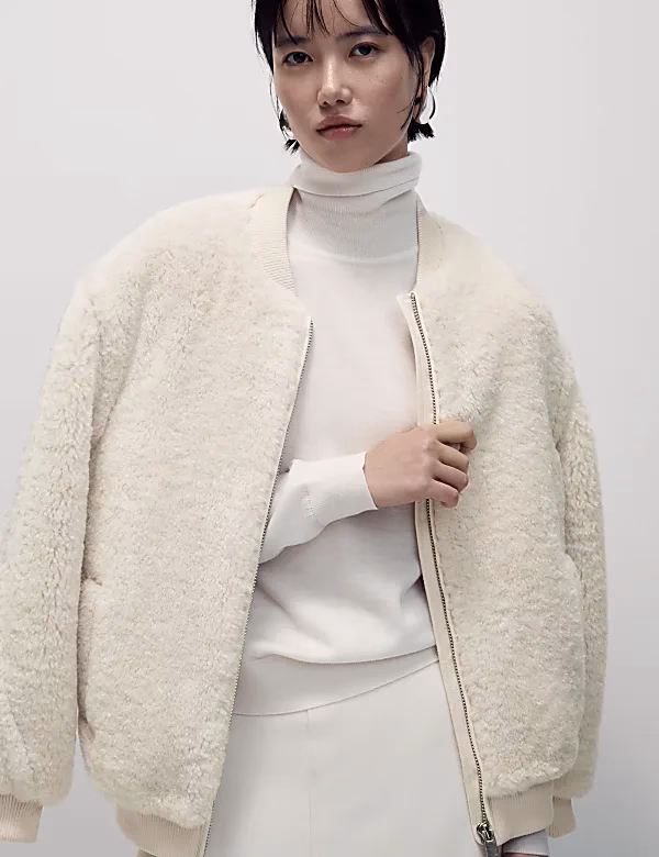 What does a black leather bomber jacket look like?