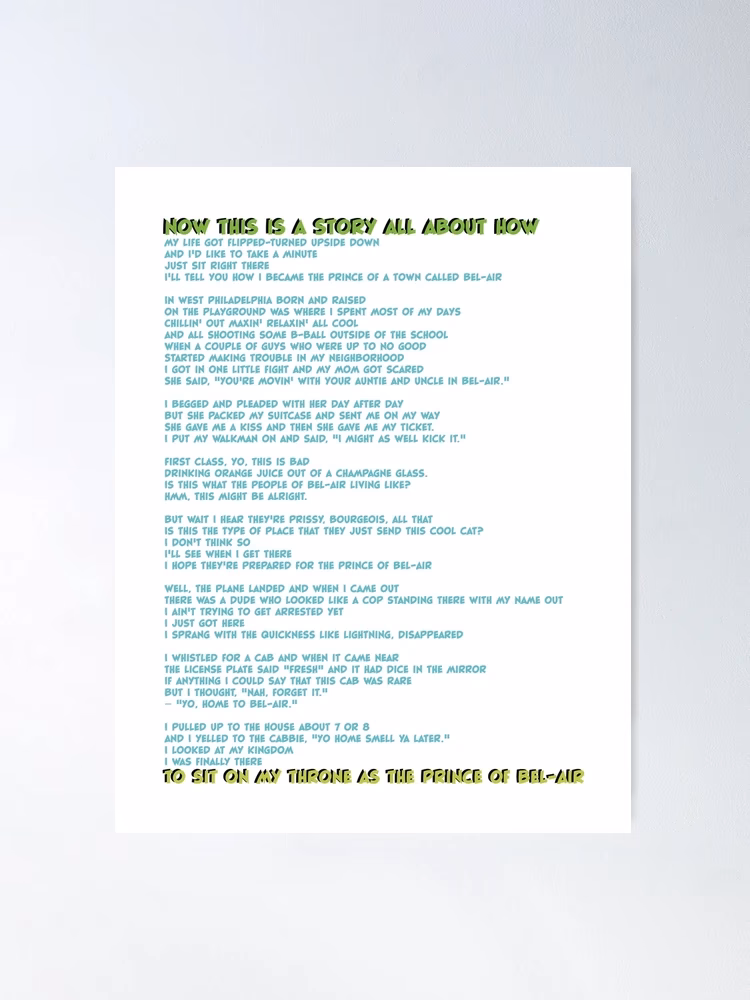 What is the meaning of the song 'Fresh Prince of Bel-Air'?
