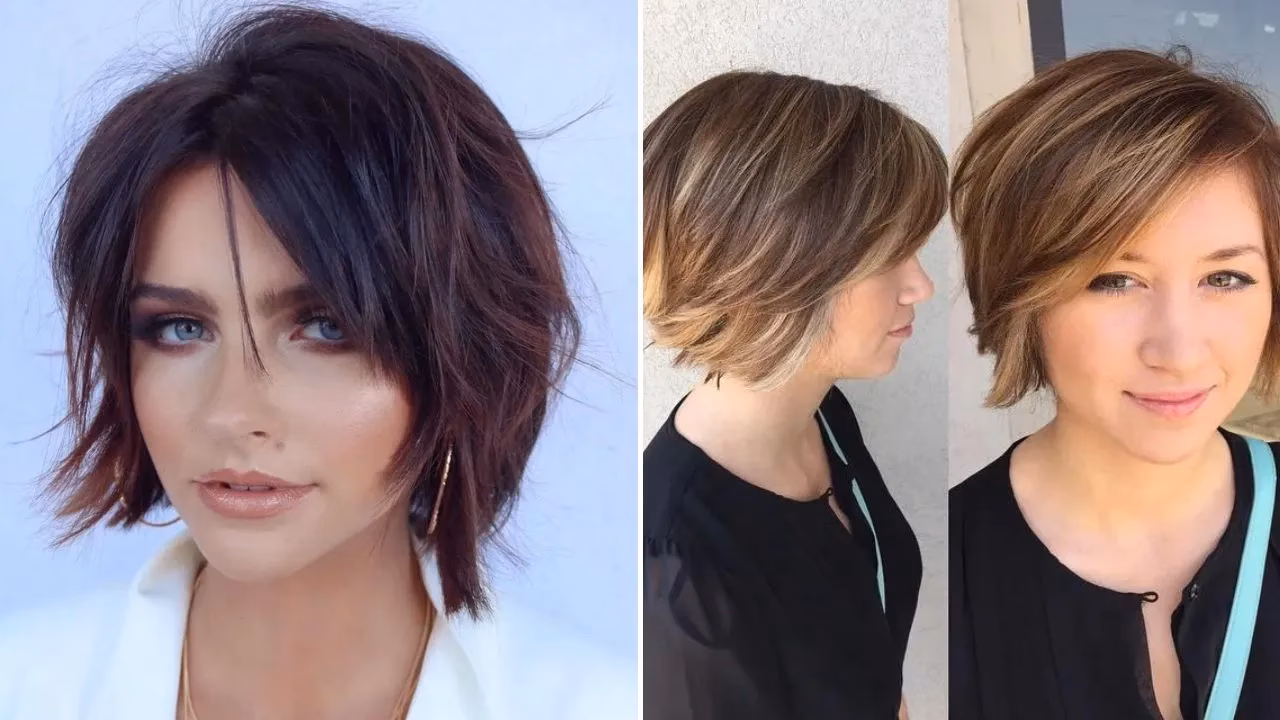 What are the best haircuts for round faces with bangs?