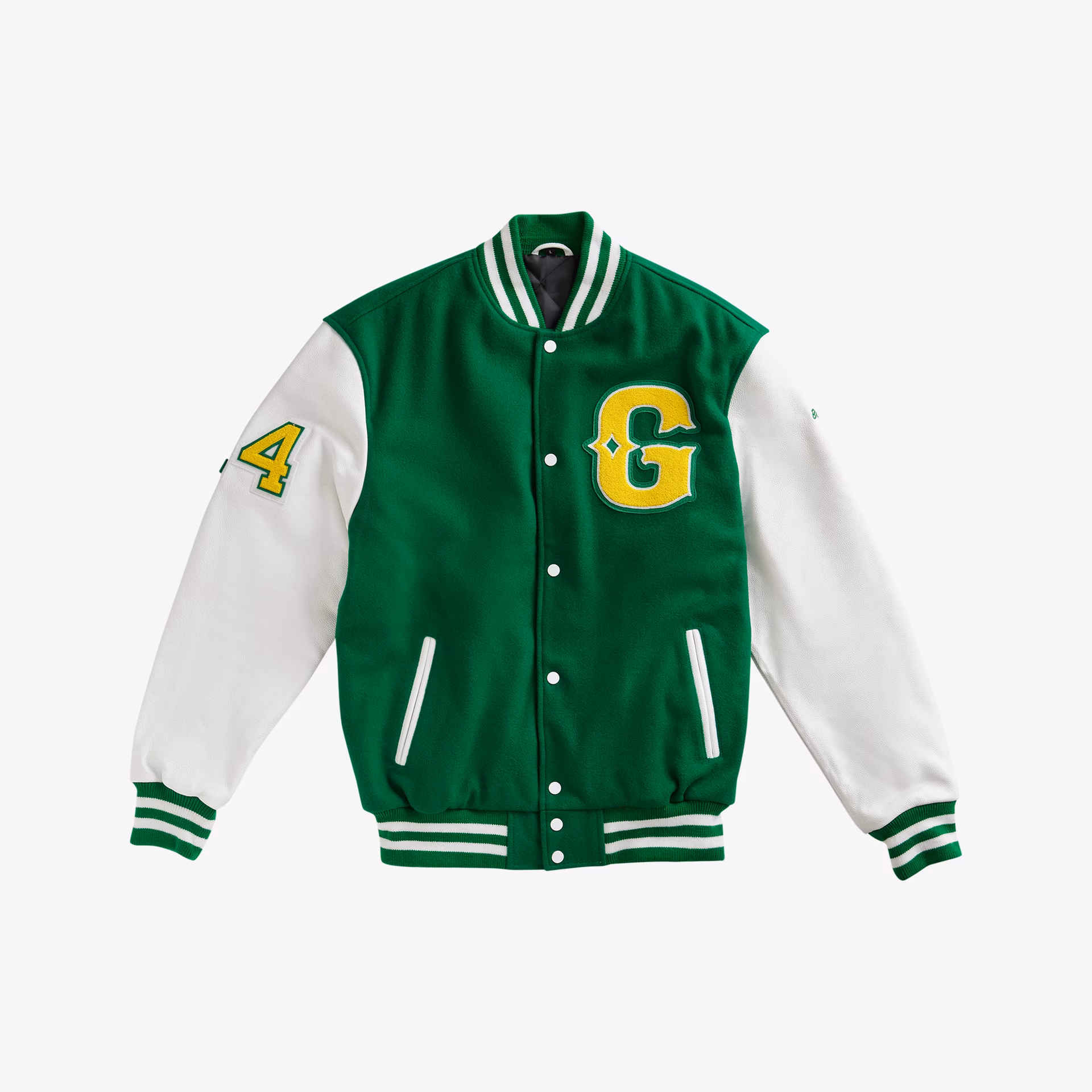 What is chenille varsity letters for letterman jacket made in?