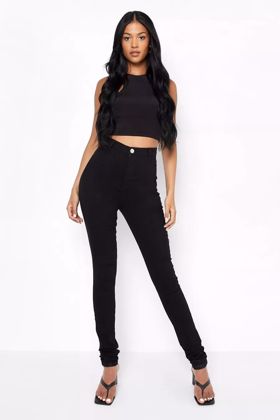 Where can I buy black high-waisted jeans?