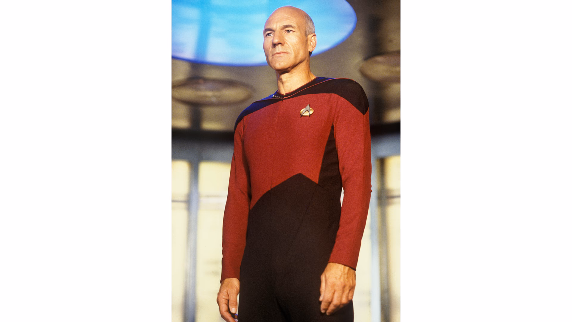 Why is Picard's uniform so unique in Star Trek 'The next generation'?