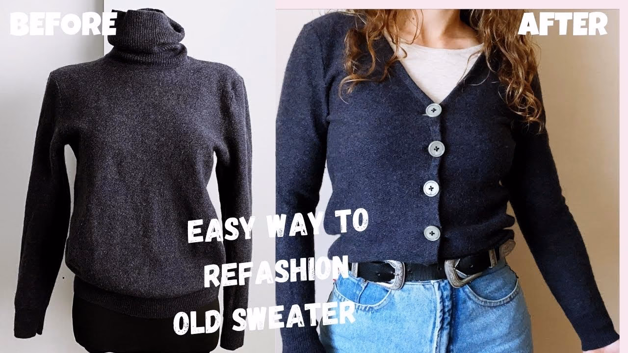 How long does it take to refashion a sweater into a cardigan?