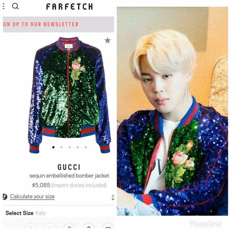 What Gucci outfits did Jimin wear in the music video?