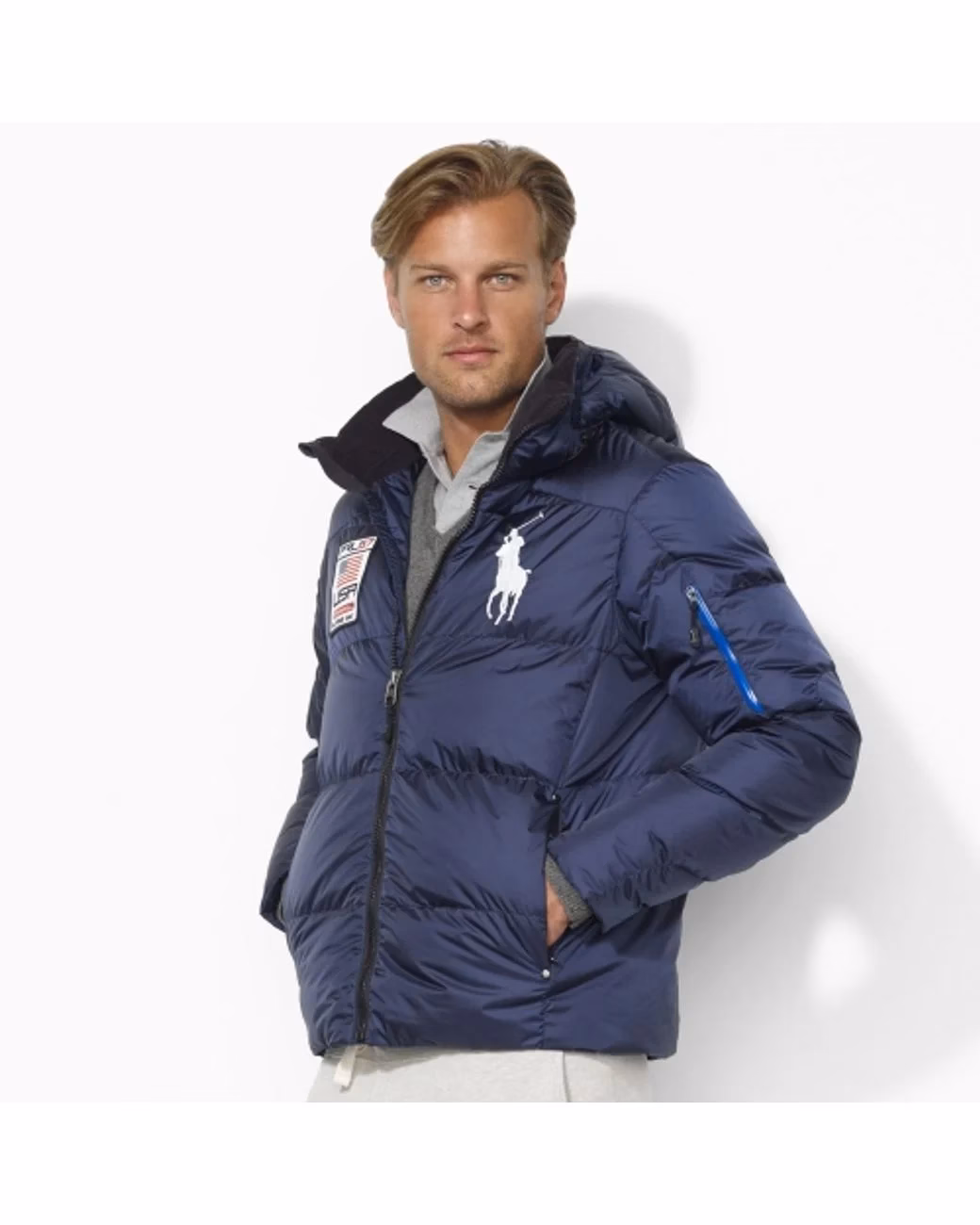 Where to buy Polo Ralph Lauren men's big pony hooded down puffer jacket?