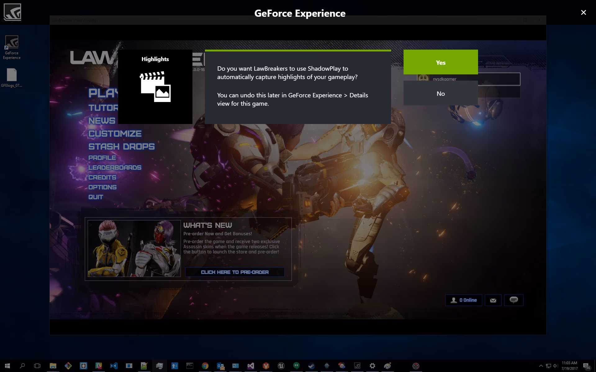 What games are supported by Nvidia highlights?