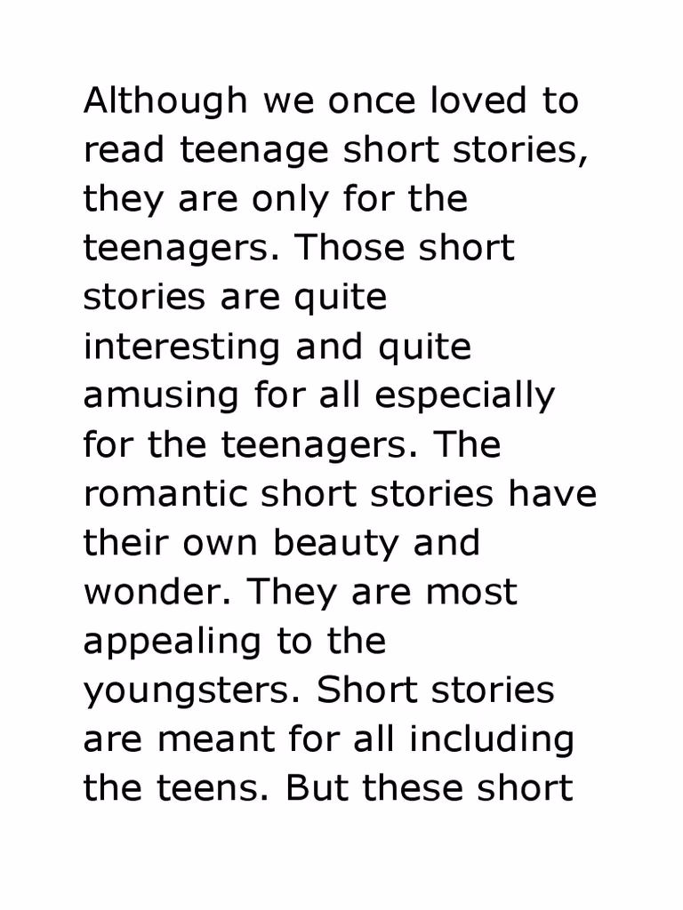 Do short stories have teenage characters?