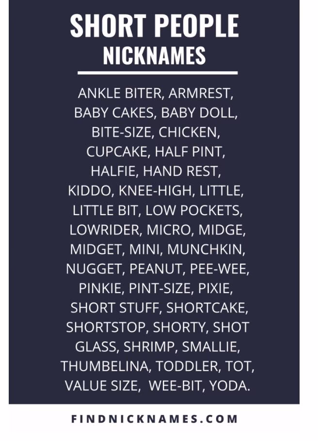 What are some nicknames for short people?