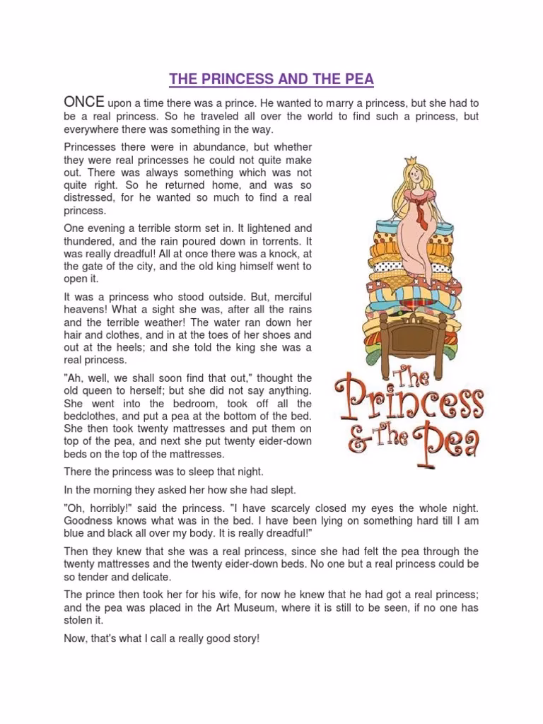 Is 'the princess and the pea' a good story?
