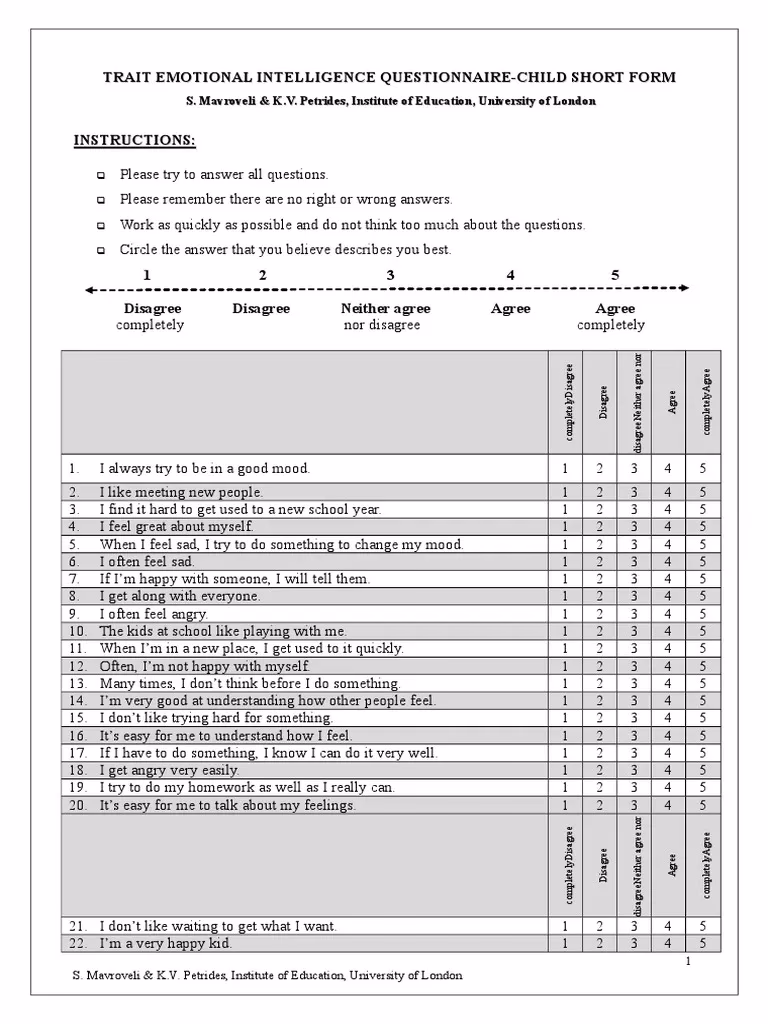 What is the TEIQue questionnaire used for?