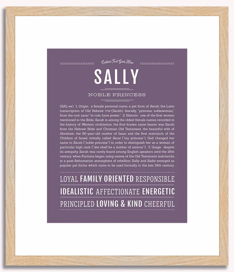 Where does the name Sally originate?