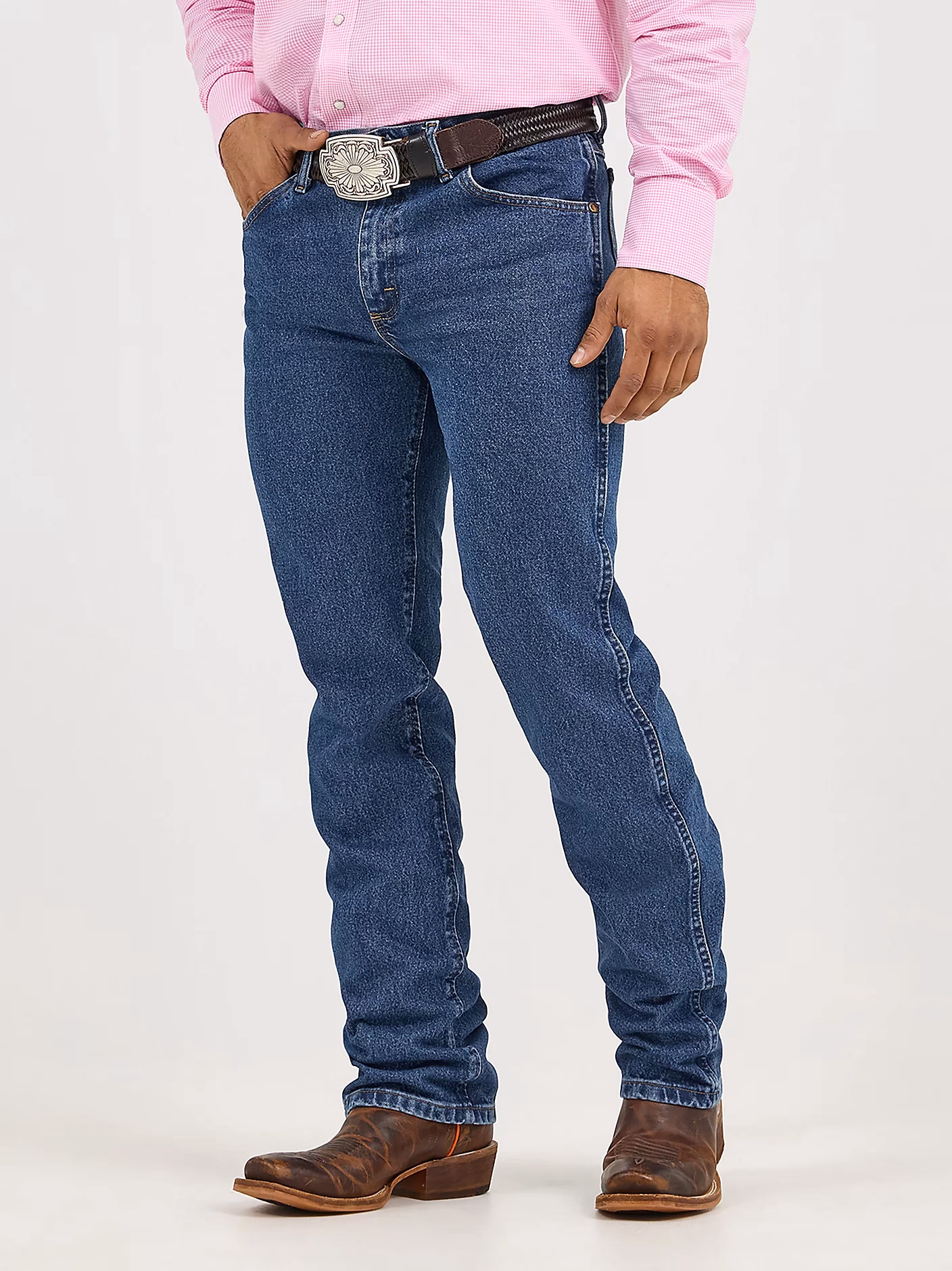 What are Wrangler men's 936 high rise prewashed cowboy cut jeans?